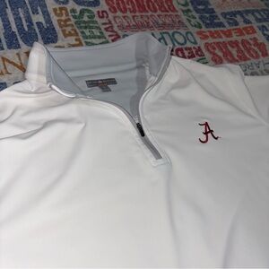 Peter Millar White Script A Alabama Crimson Tide Quarter-Zip